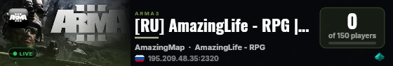 [RU] AmazingLife - RPG | #3-Testing |Amazingrp.ru| live status badge