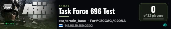 Task Force 696 Test live status badge