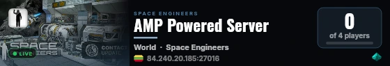 AMP Powered Server live status badge