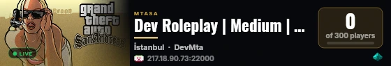 Dev Roleplay | Medium | Global | Sesli/Yazılı live status badge