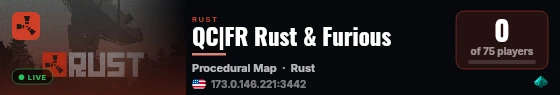 QC|FR ​Rust & Furious live status badge