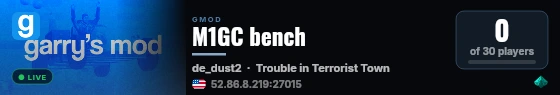M1GC bench live status badge