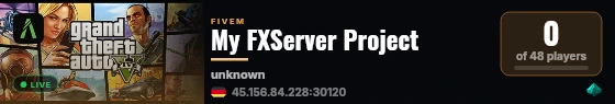 My FXServer Project live status badge