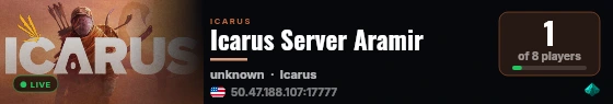Icarus Server Aramir live status badge