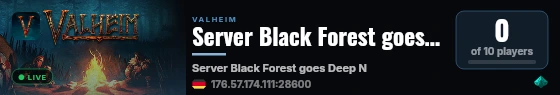 Server Black Forest goes Deep North live status badge