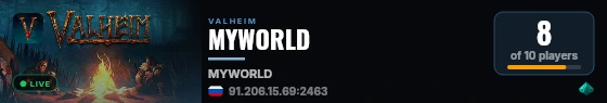 MYWORLD live status badge