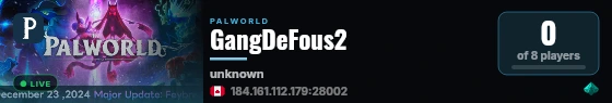GangDeFous2 live status badge