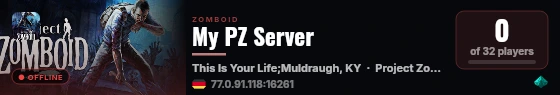 My PZ Server live status badge