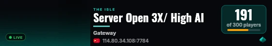 Server Open 3X/ High AI live status badge