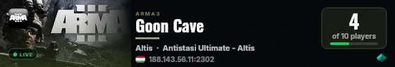 Goon Cave live status badge