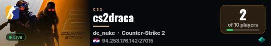 cs2draca live status badge