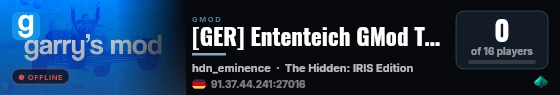 [GER] Ententeich GMod The Hidden live status badge