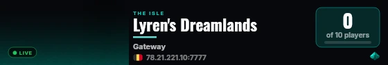 Lyren's Dreamlands live status badge
