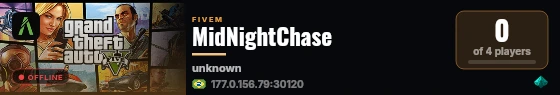 MidNightChase live status badge