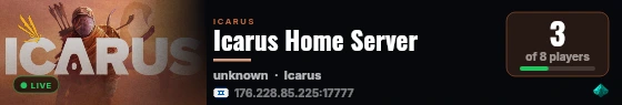 Icarus Home Server live status badge