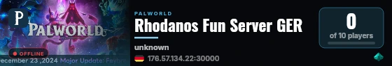 Rhodanos Fun Server GER live status badge