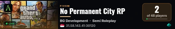 No Permanent City RP live status badge