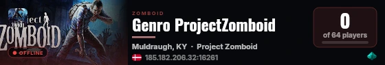 Genro ProjectZomboid live status badge
