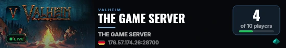 THE GAME SERVER live status badge
