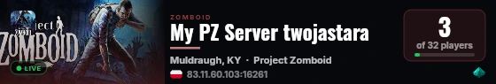 My PZ Server twojastara live status badge