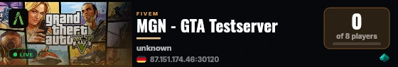 Privater GTA Testserver live status badge