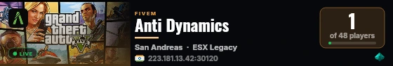 Anti Dynamics live status badge