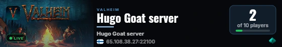 Hugo Goat server live status badge