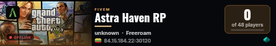 Astra Haven RP live status badge