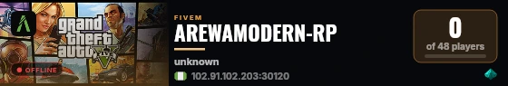 AREWAMODERN-RP live status badge