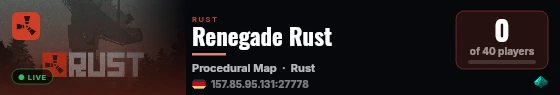 Renegade Rust live status badge