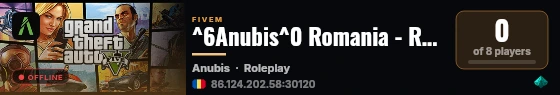 ^6Anubis^0 Romania - RolePlay Server live status badge
