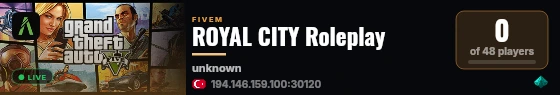 ROYAL CITY Roleplay live status badge