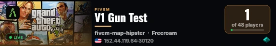 V1 Gun Test live status badge