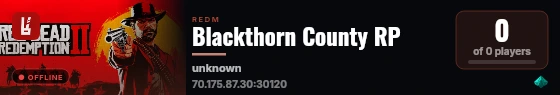 Blackthorn County RP live status badge
