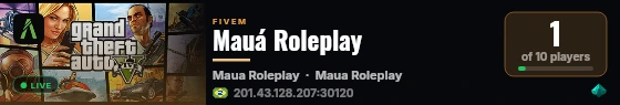 Mauá Roleplay live status badge