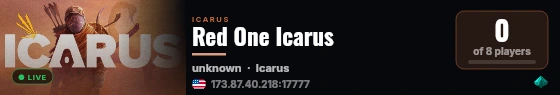 Red One Icarus live status badge