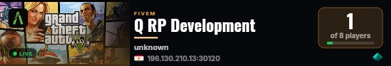 Q RP Development live status badge