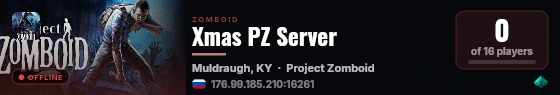 Xmas PZ Server live status badge