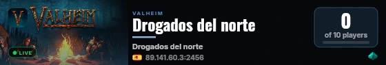 Drogados del norte live status badge