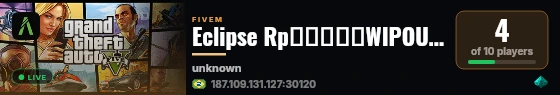 Eclipse Rp▬▬▬↭🡺WIPOU HJ 30 -agosto🡸↭▬▬▬▬ live status badge