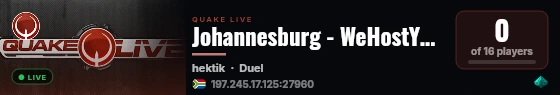 Johannesburg - WeHostYou #FFA live status badge