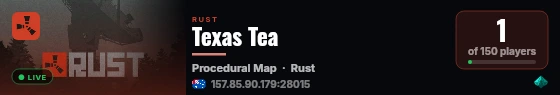 Texas Tea live status badge