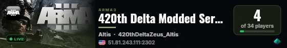 420th Delta Modded Server live status badge