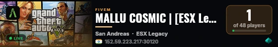 MALLU COSMIC | [ESX Legacy] live status badge