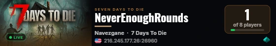 NeverEnoughRounds live status badge