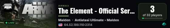 The Element - Official Server (Antistasi) live status badge