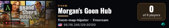 Morgan's Goon Hub live status badge