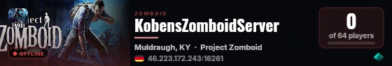 KobensZomboidServer live status badge