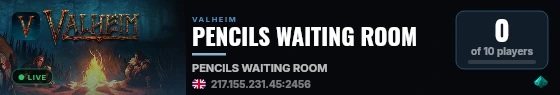 PENCILS WAITING ROOM live status badge