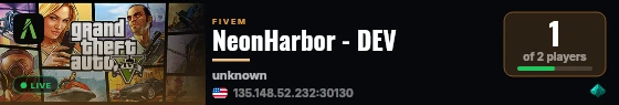 NeonHarbor - DEV live status badge